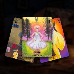 Three cards from the Inner Child Oracle deck: Edith, Celeste and Eve